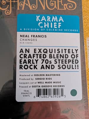 Image 2 of Neal Francis Changes teal vinyl sealed copy