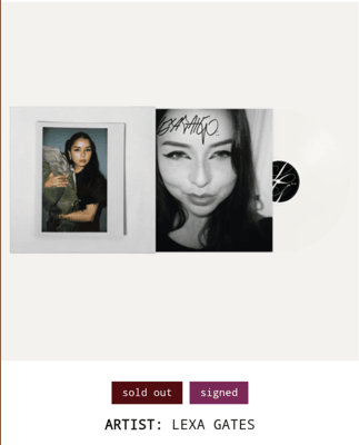Image 2 of Lexa Gates Am Vinyl (SIGNED) Autographed (SOLD OUT)