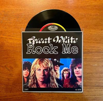 Image 2 of Great White - Rock Me 1987  7" Vinyl Record  w/Custom Sleeve
