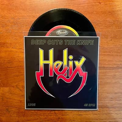 Image 2 of Helix - Deep Cuts The Knife 7" Vinyl Record 1985 w/Custom Sleeve