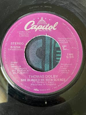 Image 4 of Thomas Dolby - She Blinded Me With Science 7" Vinyl  1982 w/Custom Sleeve