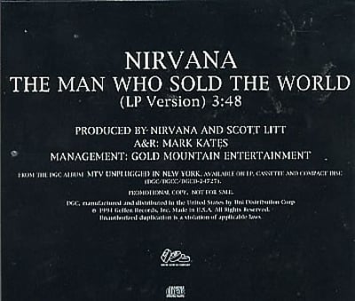 Nirvana - The Man Who Sold The World (DGC, PRO-CD-4704) · CD, Single, Promo