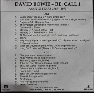 David Bowie - 1. Outside (ISO Records, Columbia, Sony Music Commercial Music Group, Friday Music, 88875045311, FRM-40711) · 2xLP, Album, Ltd, RE, Whi