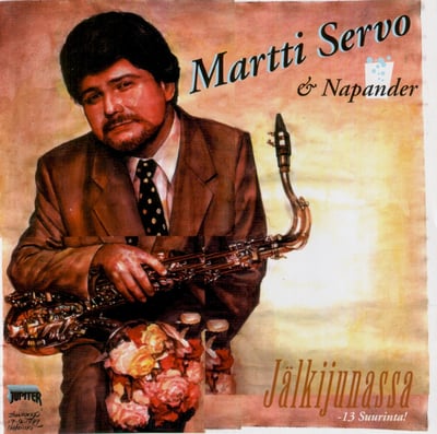 Martti Servo & Napander - Jälkijunassa – 13 Suurinta! (Joteskii Groteskii, Jupiter, JOG-47, TEXLP 014) · LP, Album, Ltd, RE