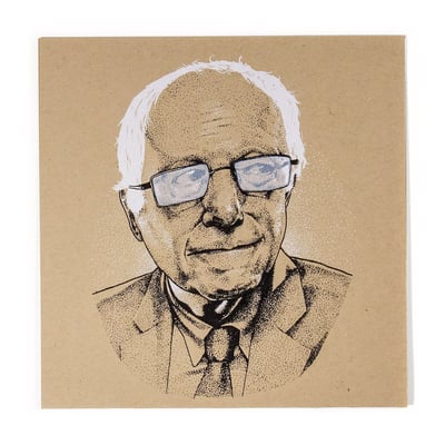 Thurston Moore & Bernie Sanders - Feel It In Your Guts (Joyful Noise Recordings, JNR190) · Flexi, 7", Shape, S/Sided, Ltd, Num, Squ