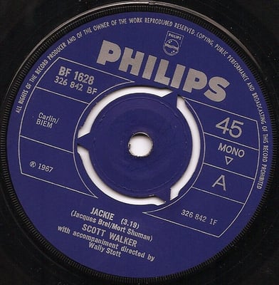 Scott Walker - Jackie (Philips, Philips, BF 1628, 326 842 BF) · 7", Single, Mono, 3 P