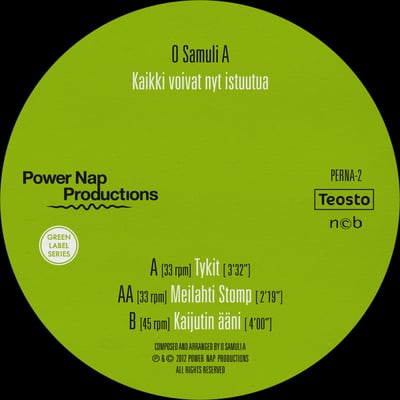 O Samuli A - Kaikki Voivat Nyt Istuutua (Power Nap Productions, PERNA-2) · 7"