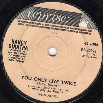 Nancy Sinatra - You Only Live Twice (Reprise Records, RS.20595) · 7", Single, Sol