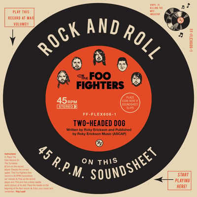 Foo Fighters - Two-Headed Dog (Roswell Records, FF-FLEX606-1) · Flexi, 7", Shape, S/Sided, Ltd