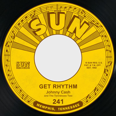 Johnny Cash & The Tennessee Two - Get Rhythm / I Walk The Line (Sun (9), Third Man Records, 241, TMR187) · 7", Single, RE