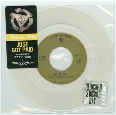 ZZ Top / Mastodon - Just Got Paid (Warner Bros. Records, Reprise Records, Reprise Records, 527517-7, 7-527517 (K1)) · 7", RSD, Single, Ltd, Yel