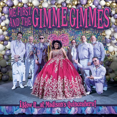 Me First And The Gimme Gimmes - ¡Blow It…At Madison's Quinceañera! (Fat Wreck Chords, FAT117-1) · LP · Purple/Gold