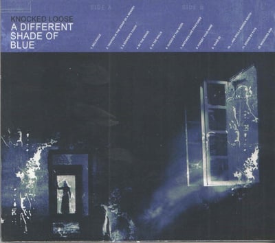 Knocked Loose - A Different Shade Of Blue (Pure Noise Records, PNE247) · LP · Black Ice & Blood Red Pinwheel with Red Splatter · Repress