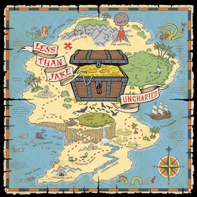 Less Than Jake - Uncharted (Pure Noise Records, PNE417) · 12" · Sapphire Marble · Limited Edition