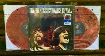 Creedence Clearwater Revival - Chronicle - The 20 Greatest Hits (Fantasy, CR03825) · 2xLP · Red/Black Smoke on Clear [Smokin' Fire] · NM/NM · Limited Edition, Reissue