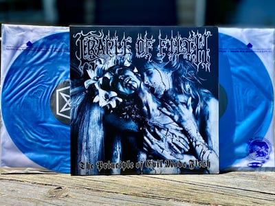 Cradle Of Filth - The Principle Of Evil Made Flesh (The End Records, TE286-1) · 2xLP · Blue / White Haze · NM/NM · Limited Edition, Reissue