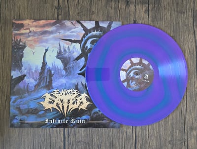 Earth Eater - Infinite Ruin (Crestfallen Records, CFR016) · LP · Tormented Creation (Purple and Transparent Turquoise Spiral) · NM/NM · Limited Edition, Numbered