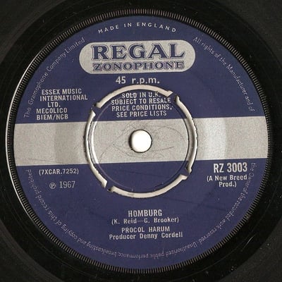 Procol Harum - Homburg / Good Captain Clack (A&M Records, 885) · 7"