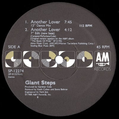 Giant Steps - Another Lover (A&M Records, AM-1226) · 7" · Carrollton Pressing