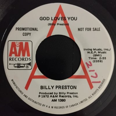 Billy Preston - Slaughter / God Loves You (A&M Records, AM-1380) · 7" · Pitman Pressing
