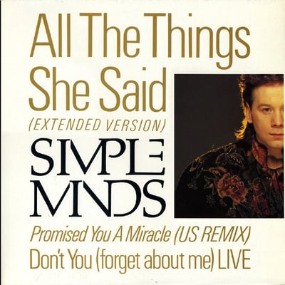 Simple Minds - All The Things She Said (A&M Records, AM-2828) · 7" · "R"