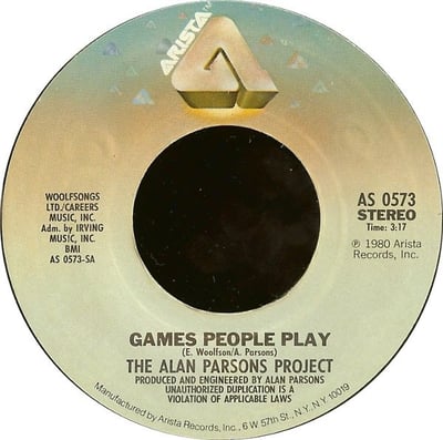 The Alan Parsons Project - Games People Play (Arista, AS 0573) · 7" · Pitman Pressing