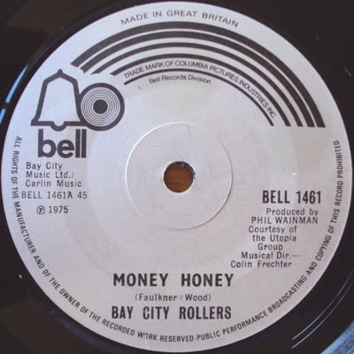 Bay City Rollers - Money Honey (Arista, AS 0170) · 7" · Pitman Pressing