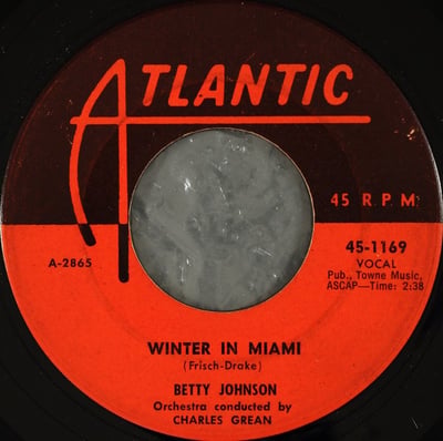 Betty Johnson - Winter In Miami / The Little Blue Man (Atlantic, 45-1169) · 7"
