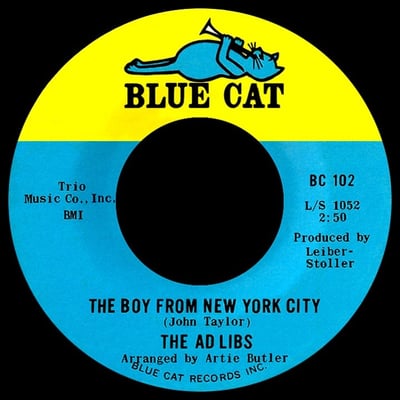 The Ad Libs - The Boy From New York City / Kicked Around (Blue Cat, BC 102) · 7"