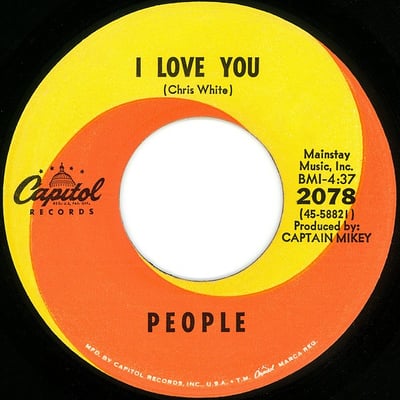 People - I Love You / Somebody Tell Me My Name (Capitol Records, 2078) · 7" · Scranton Pressing