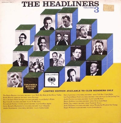 Various - The Headliners, Volume 3 (Columbia Record Club, GB-11) · LP · Club Edition, Limited Edition