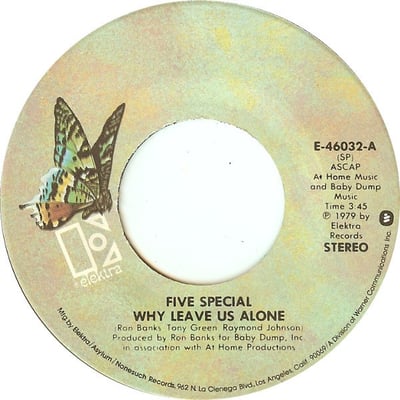 Five Special - Why Leave Us Alone (Elektra, AS-11408) · 12"