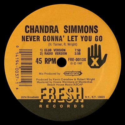 Chandra Simmons - Never Gonna' Let You Go (Fresh Records, FRE-13) · 12"