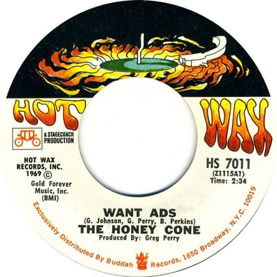 Honey Cone - Want Ads / We Belong Together (Hot Wax, HS 7011) · 7" · Pittman Pressing