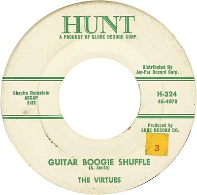 The Virtues - Guitar Boogie Shuffle (Hunt, H-324) · 7"