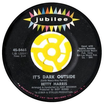 Betty Harris - It's Dark Outside / His Kiss (Jubilee, 45-5465) · 7"