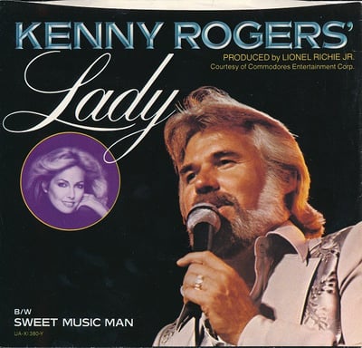 Kenny Rogers - Lady / Sweet Music Man (Liberty, UA-X1380-Y) · 7" · Specialty Pressing
