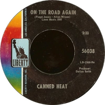Canned Heat - On The Road Again / Boogie Music (Liberty, 56038) · 7"