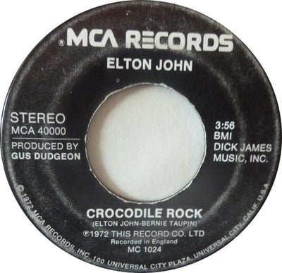 Elton John - Crocodile Rock (MCA Records, MCA 40000) · 7" · Pinckneyville Pressing