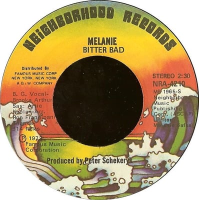 Melanie - Bitter Bad (Neighborhood Records, NRA-4210) · 7"