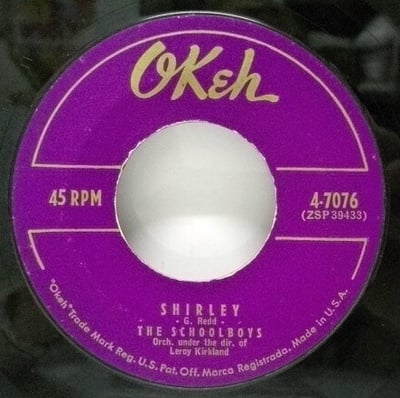 The Schoolboys - Shirley / Please Say You Want Me (Okeh, 4-7076) · 7"