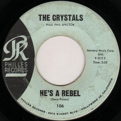 The Crystals - He's A Rebel / I Love You Eddie (Philles Records, 106) · 7"
