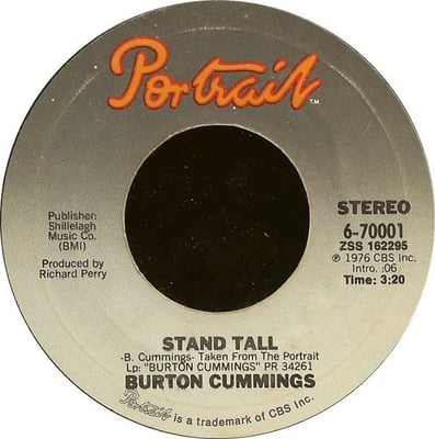 Burton Cummings - Stand Tall / Burch Magic (Portrait, 6-70001) · 7" · Pitman Pressing