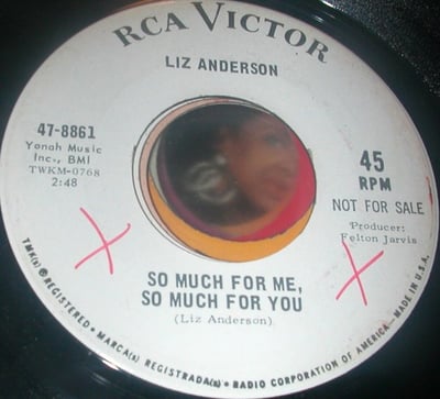 Liz Anderson - So Much For Me, So Much For You / Release Me (RCA Victor, 47-8861) · 7"
