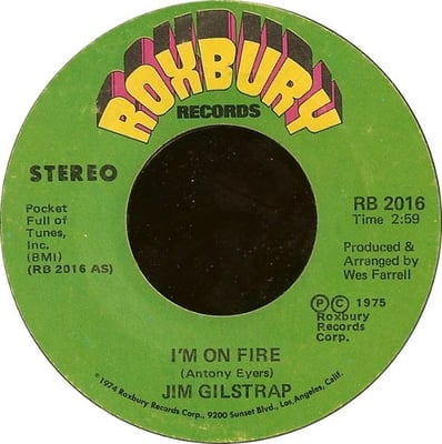 Jim Gilstrap - I'm On Fire (Roxbury Records, RB-2016) · 7"