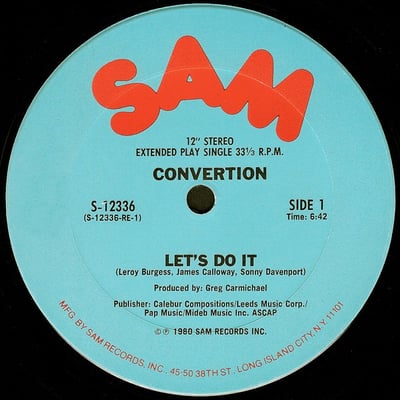 Convertion / Four Flights - Let's Do It / All I Want Is You (Sam Records, S-12336) · 12"