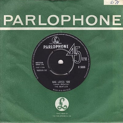 The Beatles - She Loves You / I'll Get You (Swan, S-4152) · 7" · Black Labels, Indianapolis Pressing