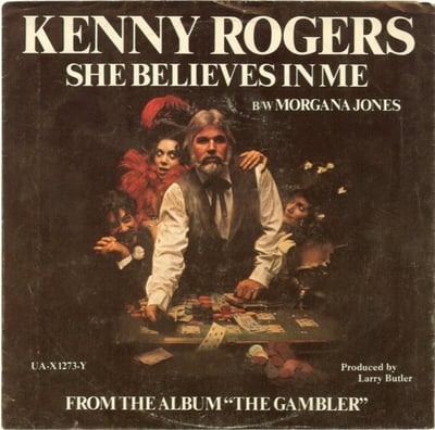 Kenny Rogers - She Believes In Me / Morgana Jones (United Artists Records, UA-X1273-Y) · 7" · Terre Haute Pressing
