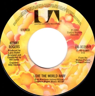 Kenny Rogers - Love The World Away (United Artists Records, UA-X1359-Y) · 7" · Jacksonville Pressing