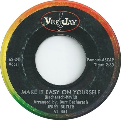 Jerry Butler - Make It Easy On Yourself / It's Too Late (Vee Jay Records, VJ 451) · 7"